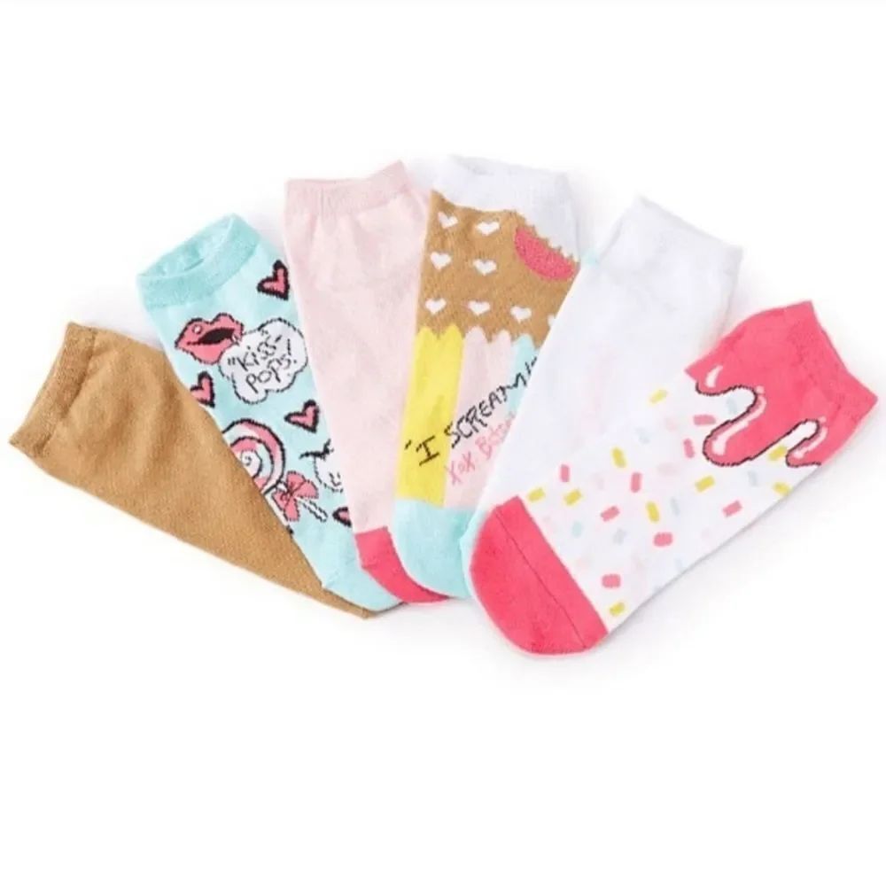 🦋NWT Betsey Johnson Ice Cream Themed Low Cut Socks 6 Pack